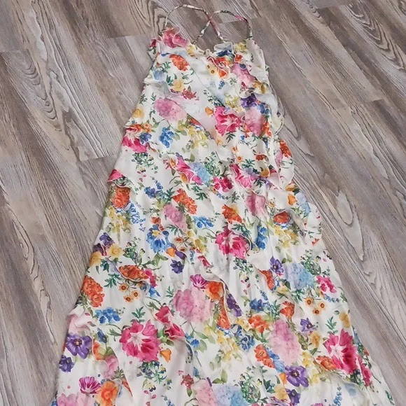 Show Me Your Mumu The  Romance Ruffle Ivory Botanical Floral Maxi Dress Size S - Picture 10 of 15